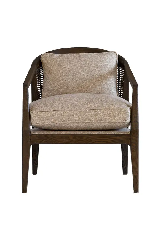 Dark Wooden Frame Cushioned Armchair | Andrew Martin Celine