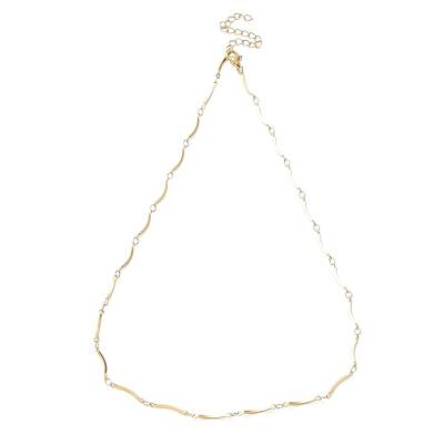 Ion Plating(IP) 304 Stainless Steel Curved Bar Link Chain Necklaces