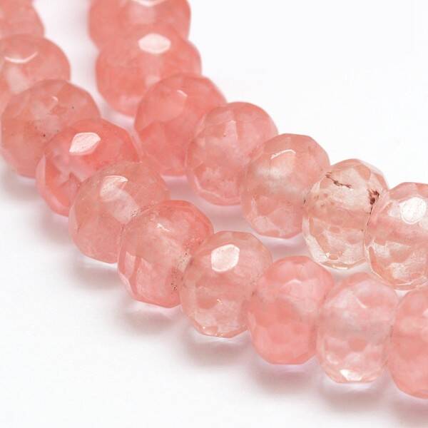 Cherry Quartz Glass Beads Strands