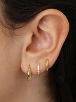 Women's Elegant Rhinestone Decorated Hoop Earrings, 3 Pairs Summer 2024 Trendy Geometric Design Hoop Earrings, Chic Gorgeous ...
