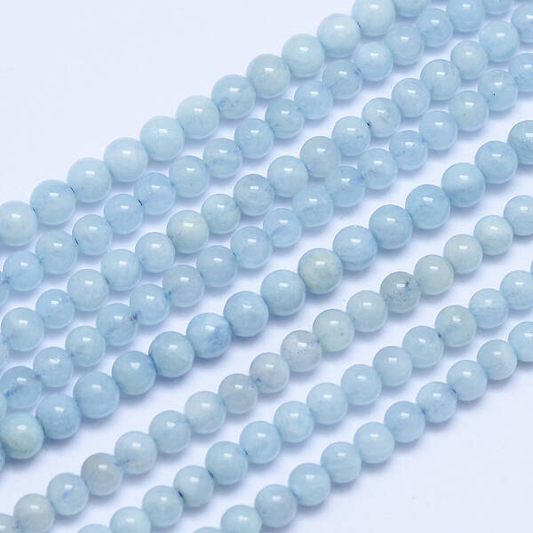 Grade A Natural Aquamarine Round Bead Strands