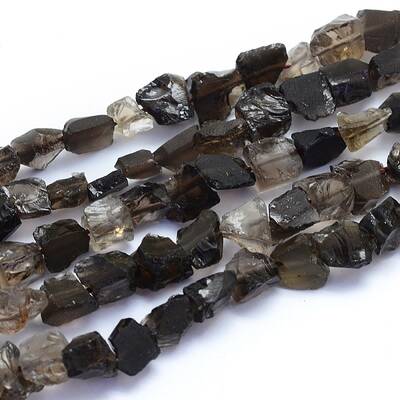 Raw Rough Natural Smoky Quartz Beads Strands