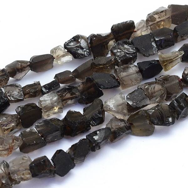 Raw Rough Natural Smoky Quartz Beads Strands