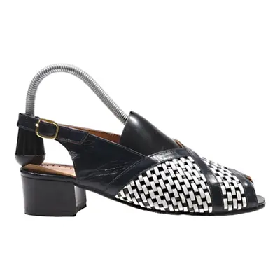 Peep Toe Heels Black Synthetic Womens UK 2