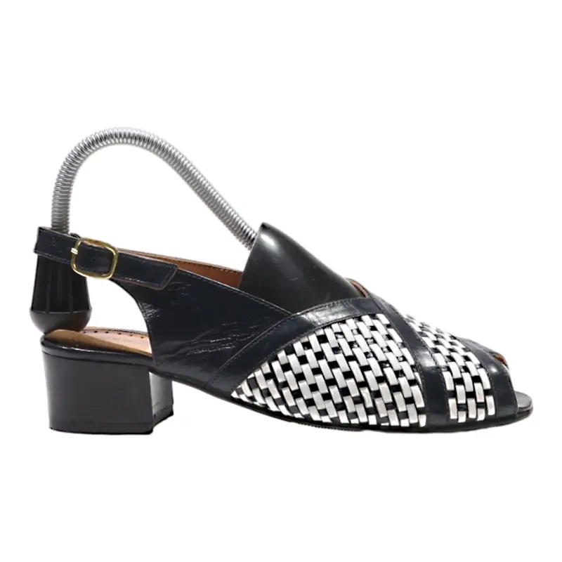 Peep Toe Heels Black Synthetic Womens UK 2