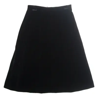 FELDPAUSCH Womens A-Line Skirt Black Midi Velvet M