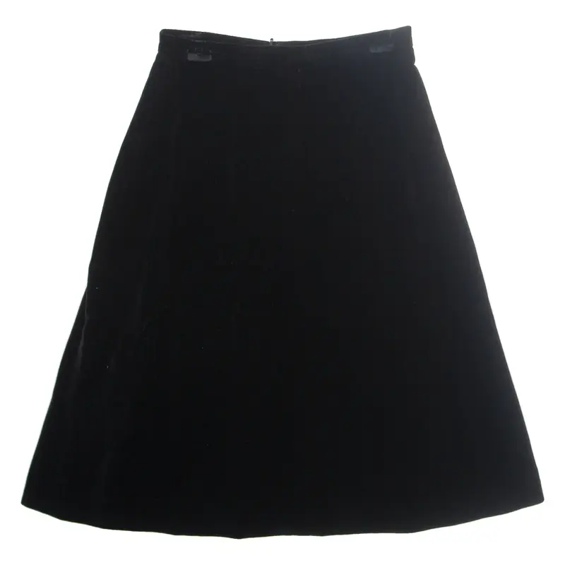 FELDPAUSCH Womens A-Line Skirt Black Midi Velvet M