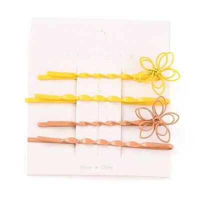 4Pcs Painted Iron Hair Bobby Pins