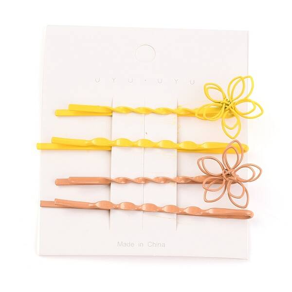 4Pcs Painted Iron Hair Bobby Pins