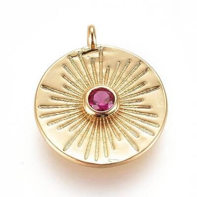 Brass Micro Pave Cubic Zirconia Pendants
