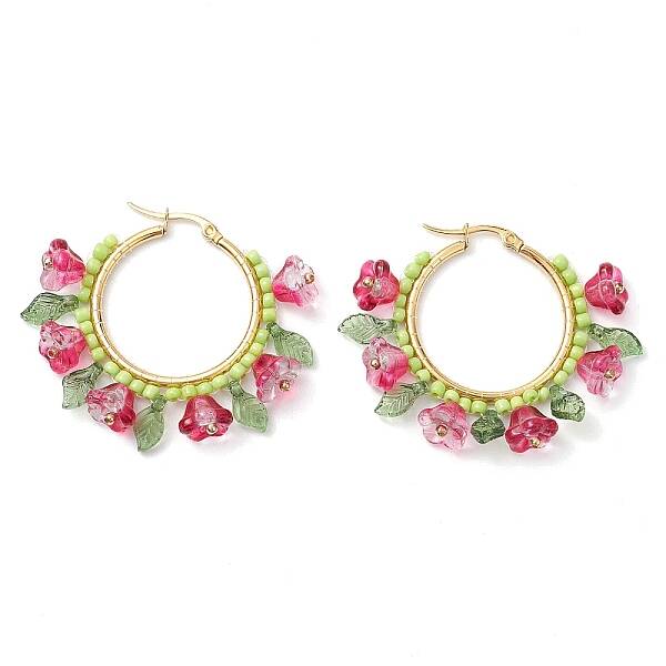 Glass Hoop Earrings