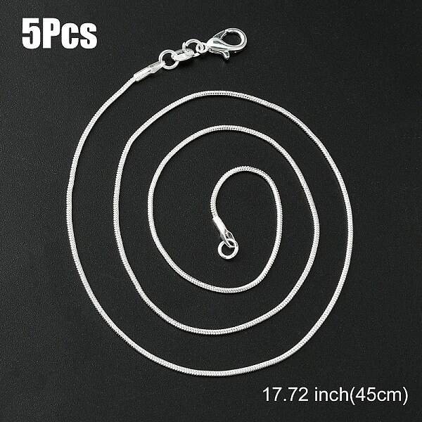 Brass Round Snake Chain Necklace with Lobster Claw Clasps