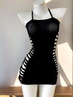 Women's Solid Cover Up Dress, Casual Hollow Out Bodycon Dress for Beach Holiday Vacation, Ladies Swimwear for All Seasons