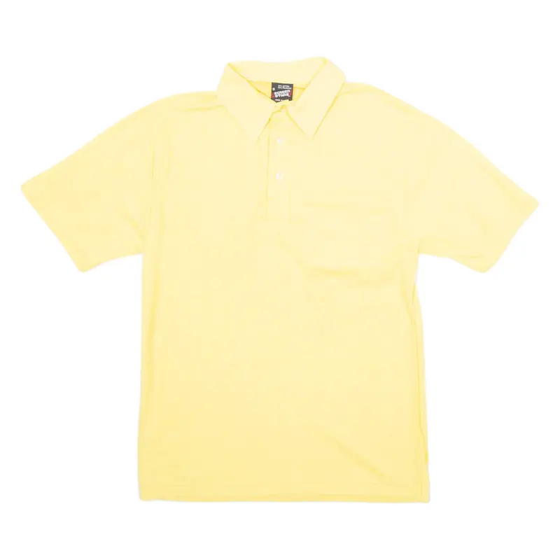 SCREEN STARS Mens Polo Shirt Yellow Short Sleeve S