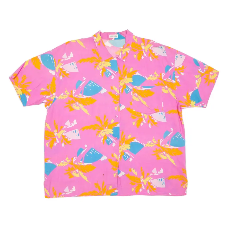 Womens Shirt Pink Crazy Pattern XL