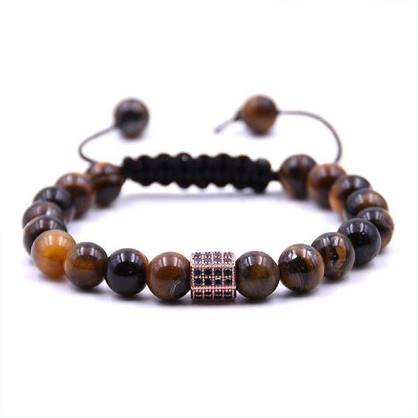 Natural Tiger Eye Braided Bead Bracelets