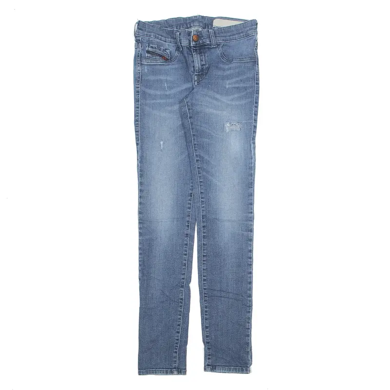 DIESEL Jegging Distressed Jeans Blue Denim Slim Skinny Stone Wash Womens W28 L28