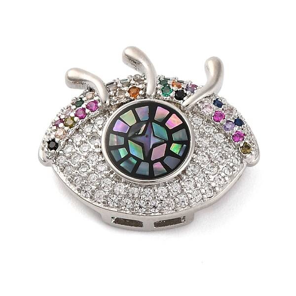Brass Micro Pave Cubic Zirconia Slide Charms