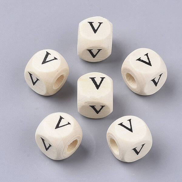 Printed Natural Wood Beads
