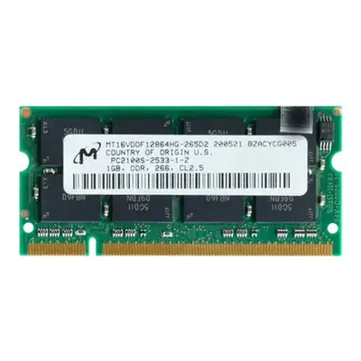Micron MT16VDDF12864HG-265D2 | 1GB DDR-266MHz PC-2100 Non-ECC Unbuffered SODIMM CL2.5 2Rx8 2.5V 200-Pin Memory Module