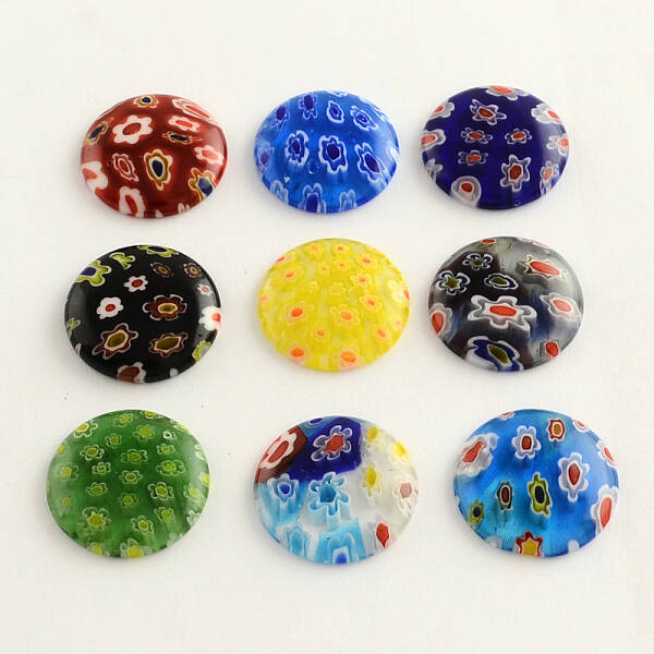 Handmade Millefiori Glass Cabochons