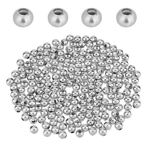DICOSMETIC 300Pcs 6mm Round Metal Beads Stainless Steel Small Round Loose Beads Ball Spacer Beads for DIY Jewelry Making