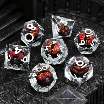 Dice Set, 7 Counts/set Clear Resin Polyhedral & RPG Dice, Game Dice for D&D and Fantasy Games, Perfect Gift for D&D Enthusias...