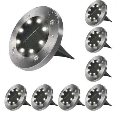 Solar Lights Outdoor 8 Pack, Solar Ground Light, Solar Lights Outdoor Waterproof, Solar Garden Lights Bright In-Ground Light...
