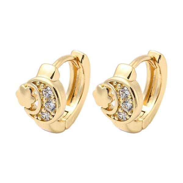 Brass Micro Pave Cubic Zirconia Hoop Earrings for Women