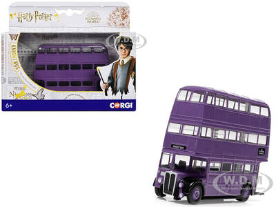 Knight Bus Triple Decker Bus Purple Harry Potter Movie Series Diecast Model by Corgi