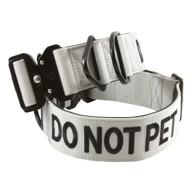 Tacticollar - DO NOT PET, 1.5 inch and 2 inch Nylon Collar for Medium and Large Dogs, Neoprene Padded Inside, Communicate You...