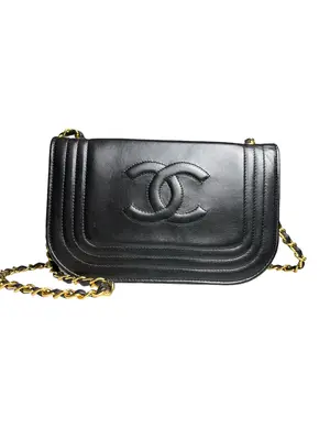 Pre-owned CHANEL Lambskin Shoulder Bags CC Embossed Flap