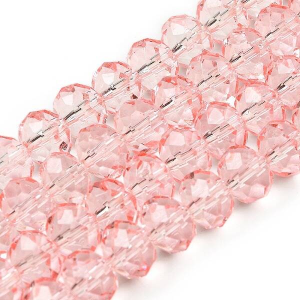 Transparent Baking Paint Glass Beads Strands