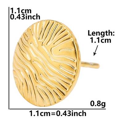 Flat Round Stainless Steel Stud Earrings for Women