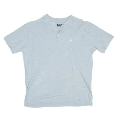 FILA Embroidered Grey Short Sleeve Polo Shirt Mens M