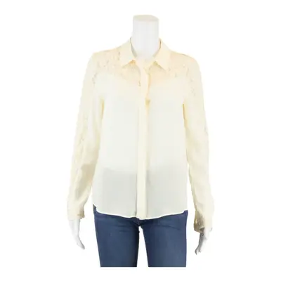 ZARA BASIC Lace Yellow Basic Blouse S