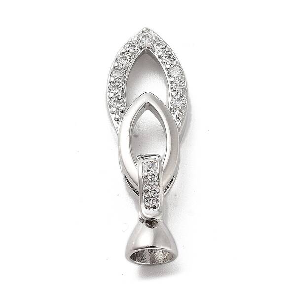 Rack Plating Brass Micro Pave Cubic Zirconia Ice Pick Pinch Bails