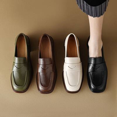 CHIKO Carabelle Square Toe Block Heels Loafers Shoes