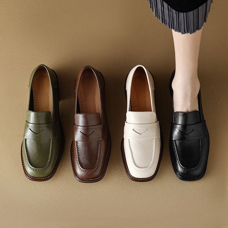 CHIKO Carabelle Square Toe Block Heels Loafers Shoes