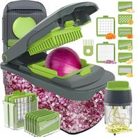 Ourokhome Vegetable Chopper & Slicer & Spiralizer with Container
