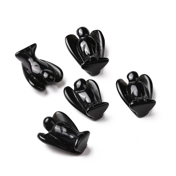Natural Obsidian Angel Decor Healing Stones