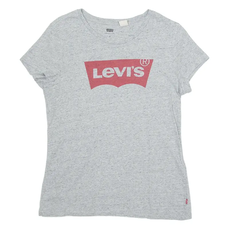 LEVI'S Womens T-Shirt Grey Crew Neck M