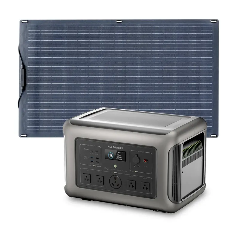 Solar Generator Kit 3200W Power Station 100W Flexible Solar Panel