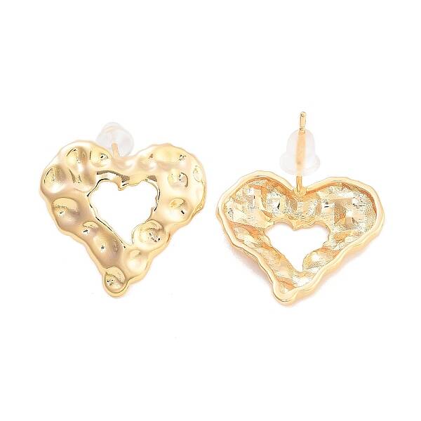 Left and Right Brass Stud Earrings