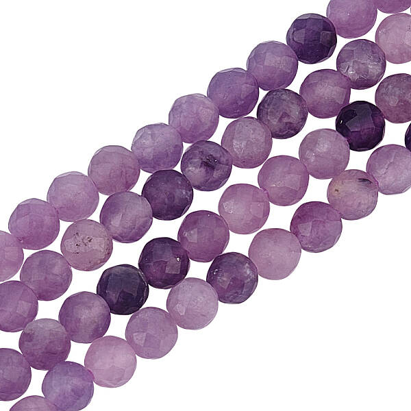 2 Strands Natural Lepidolite/Purple Mica Stone Beads Strands