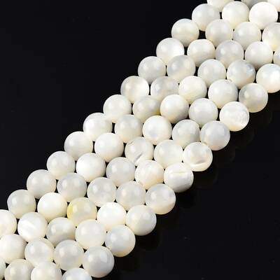 Natural White Shell Bead Strands