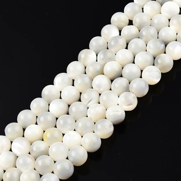 Natural White Shell Bead Strands