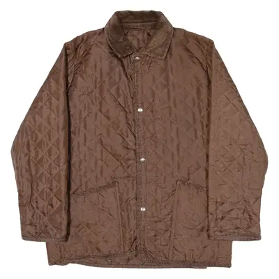 Mens Quilted Jacket Brown L