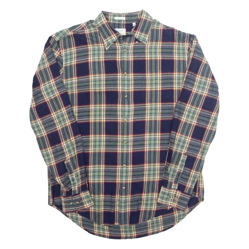 GANT Yale Co Op Mens Shirt Blue 90s Check Long Sleeve 2XL