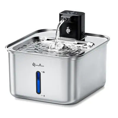 DownyPaws Cat Water Fountain Stainless Steel Wireless, 101 oz/3L FurSink Battery Operated Cat Water Dispenser for Pets Indoor...